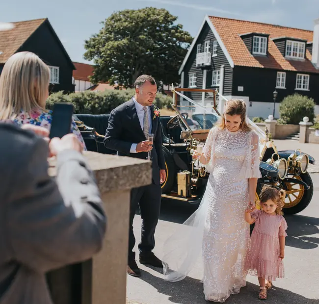 Married couple outside Thorpeness Country Club
