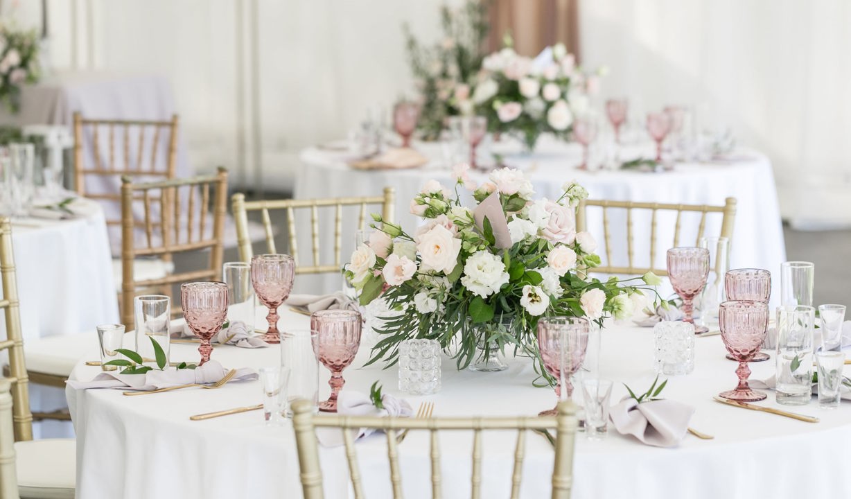 Thorpeness Country Club, tables set up for wedding breakfast