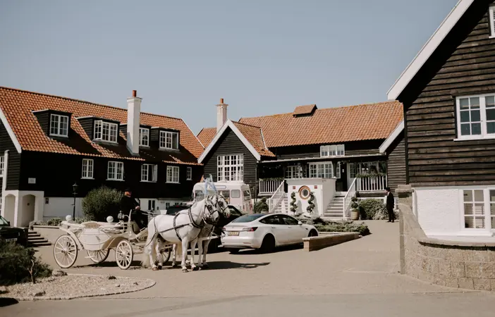 Horse and Carriage outside Thorpeness Country Club